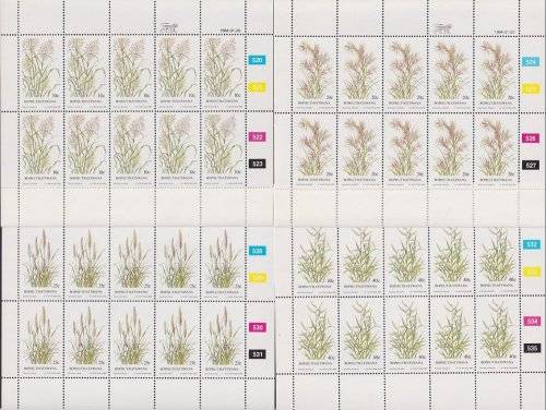 BOPHUTHATSWANA - 1984 Indigenous Grasses (2nd series), complete set of 4 full sheets (MNH)